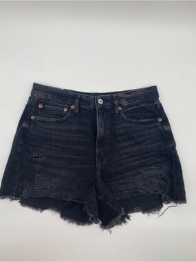 American Eagle Outfitters 90’s Boyfriend Black Distressed High-Rise Denim Shorts
